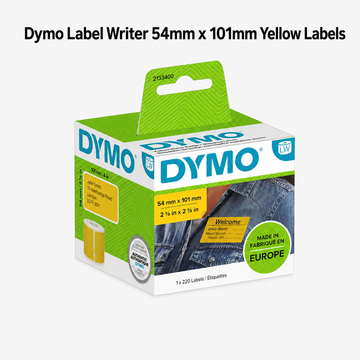 Dymo Label Writer 54mm x 101mm Yellow Labels