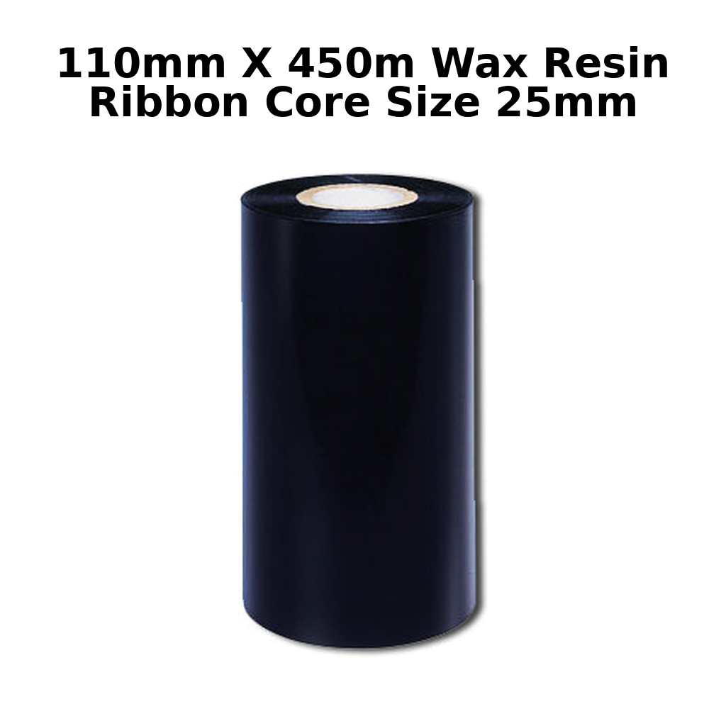 110mm x 450M Wax Resin Ribbon Core size 25mm