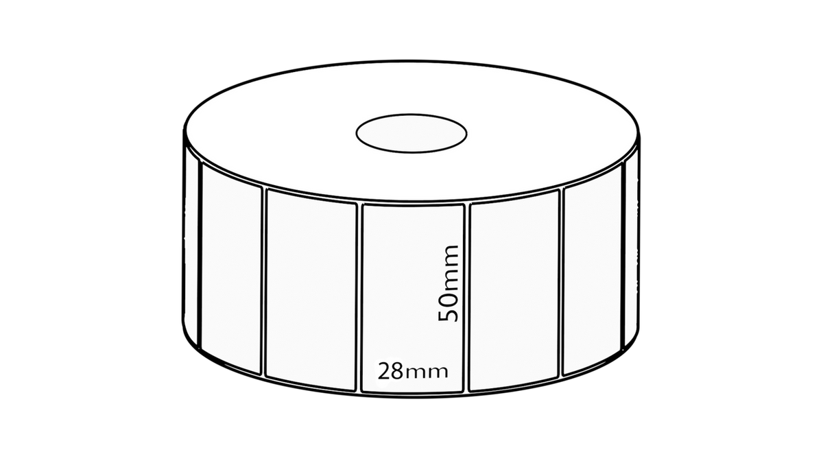 Direct Thermal removable 50x28mm 25mm core 2000 LPR