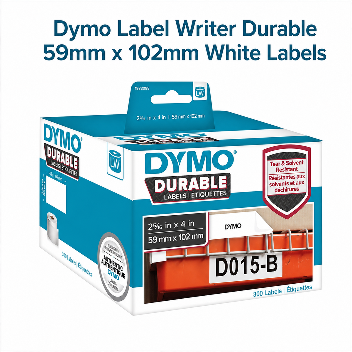 Dymo Label Writer Durable 59mm x 102mm White Labels