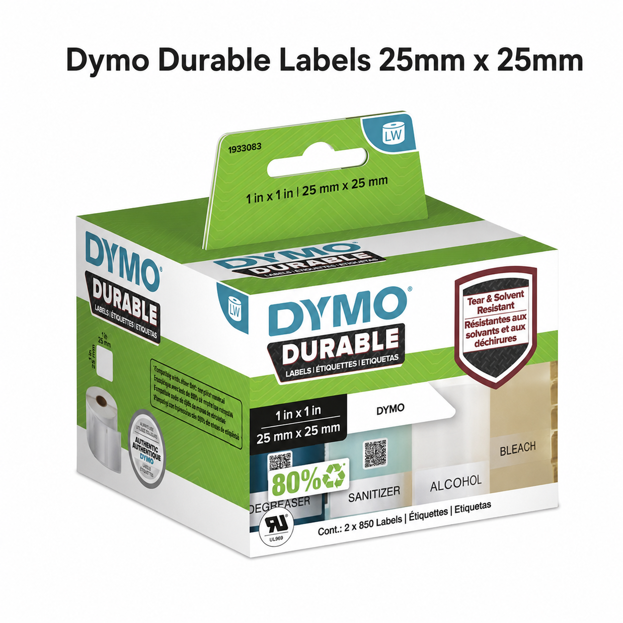 Dymo Durable Labels 25mm x 25mm