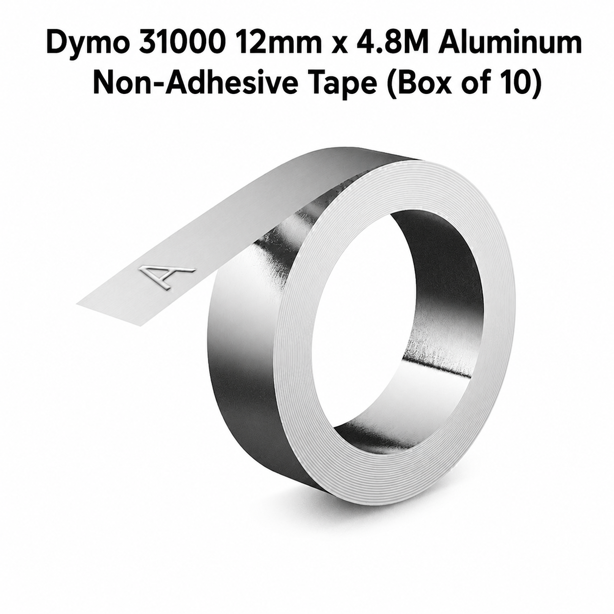 Dymo 31000 12mm x 4.8M Aluminum Non-Adhesive Tape (Box of 10)