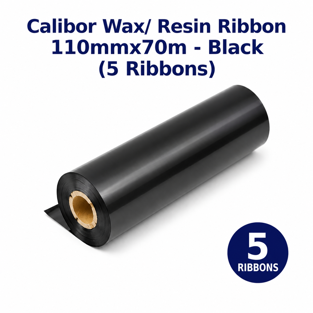 Calibor Wax/ Resin Ribbon 110mmx70M - Black (5 ribbons)