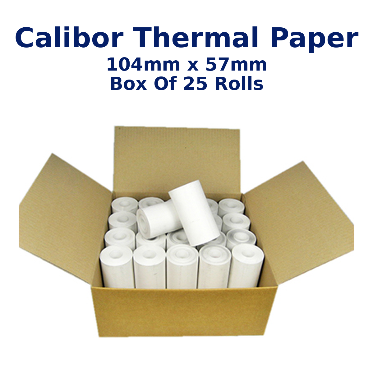 Calibor Thermal Paper Roll 104mm x 57mm – Box of 25 Rolls