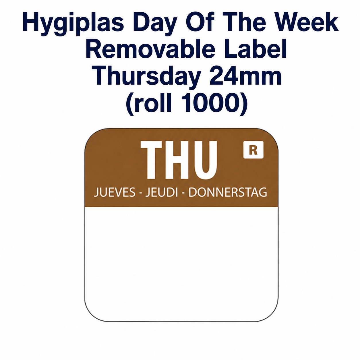 Hygiplas Day of the Week Removable Label Thursday 24mm (Roll 1000)