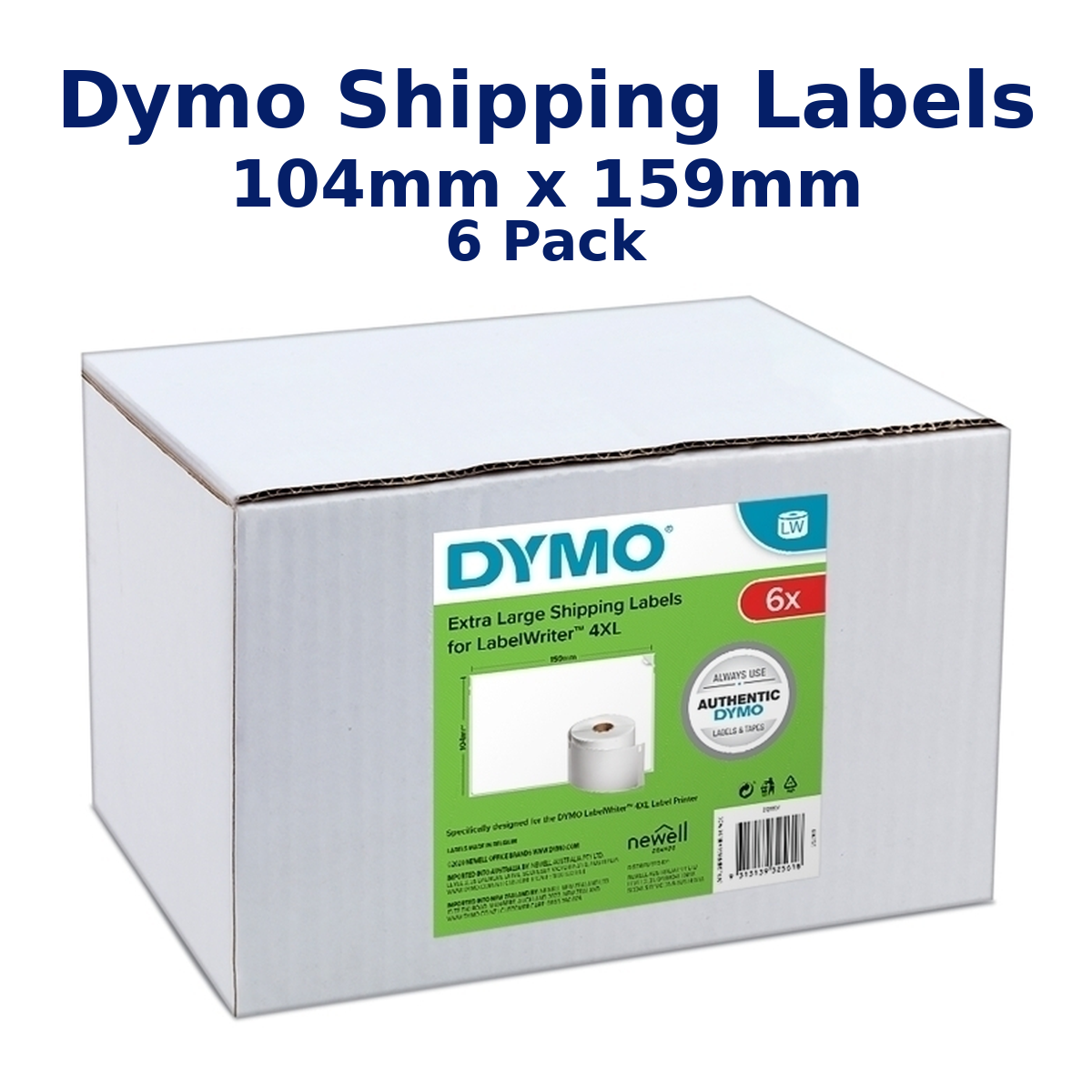 Dymo Shipping Labels 104x159mm 6 Pack