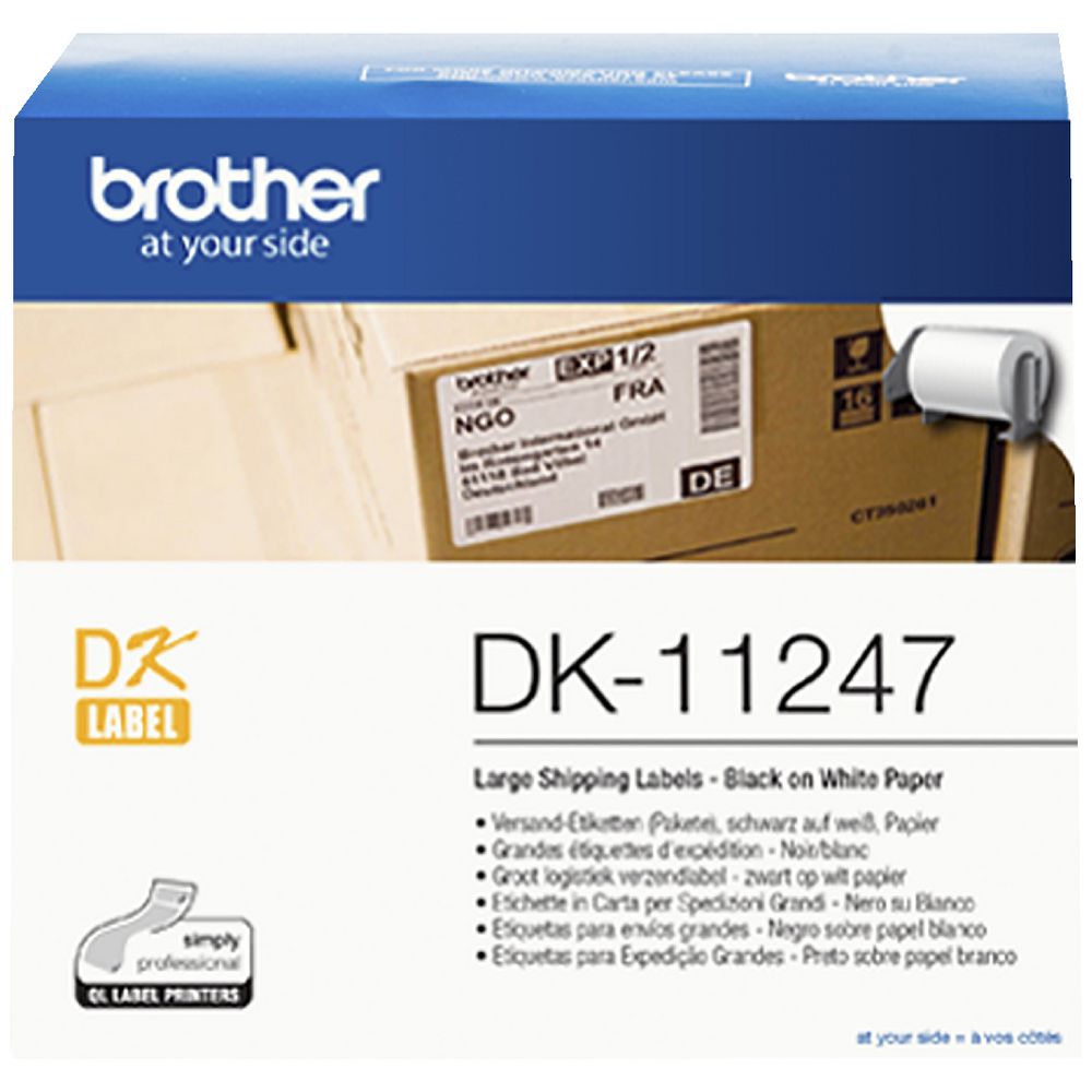 Brother DK-11247 Genuine Shipping Labels – 103mm x 164mm (Pack of 5 Rolls)