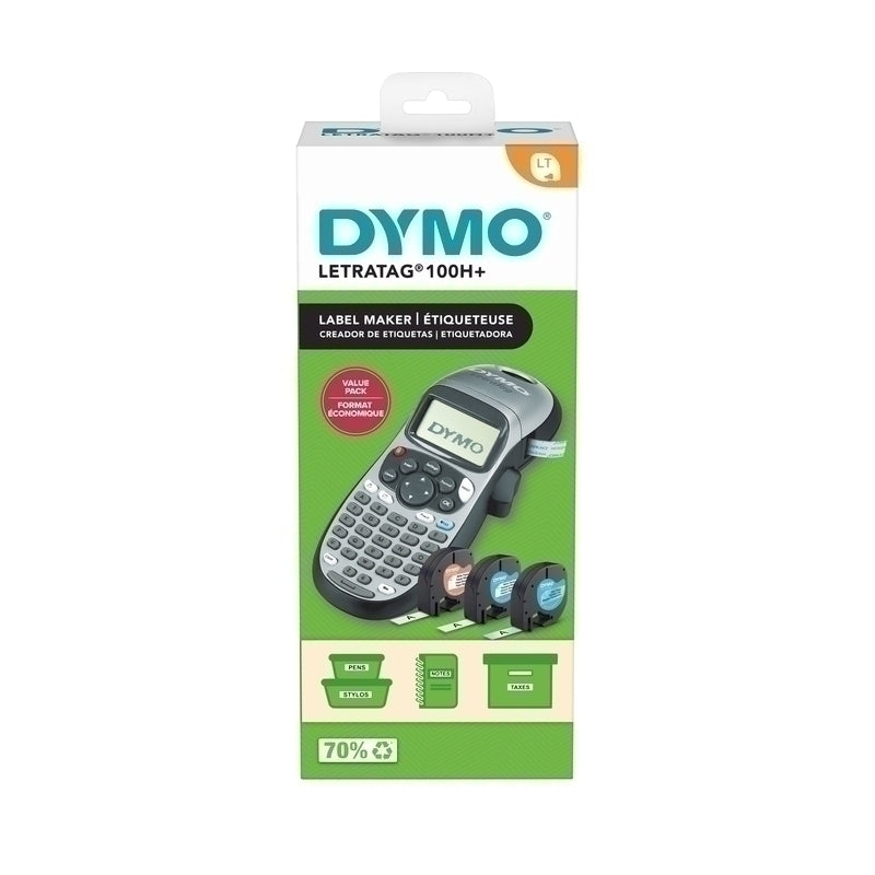 DYMO LetraTag 100H Bundle Silver With 3 Bonus Tapes