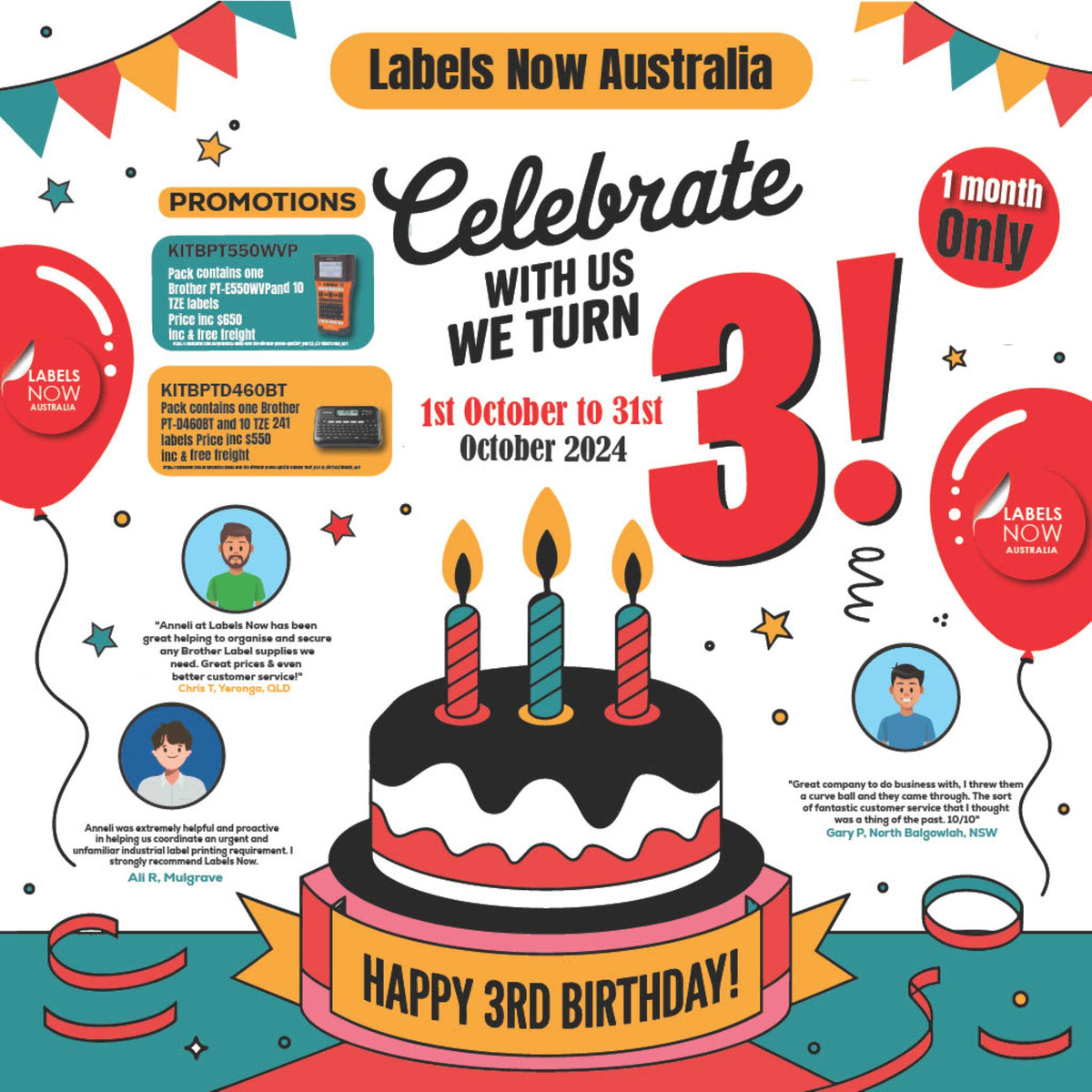 Labels Now Australia is turning 3 years old in October 2024.