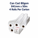 Can CAD 80gsm 841mmx 50m 4 rolls per carton