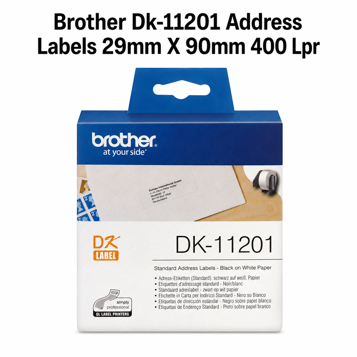 Brother DK-11201 Genuine Address Labels 29mm x 90mm 400 LPR