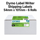 Dymo Label Writer Shipping Labels 54mm x 101mm - 6 Rolls