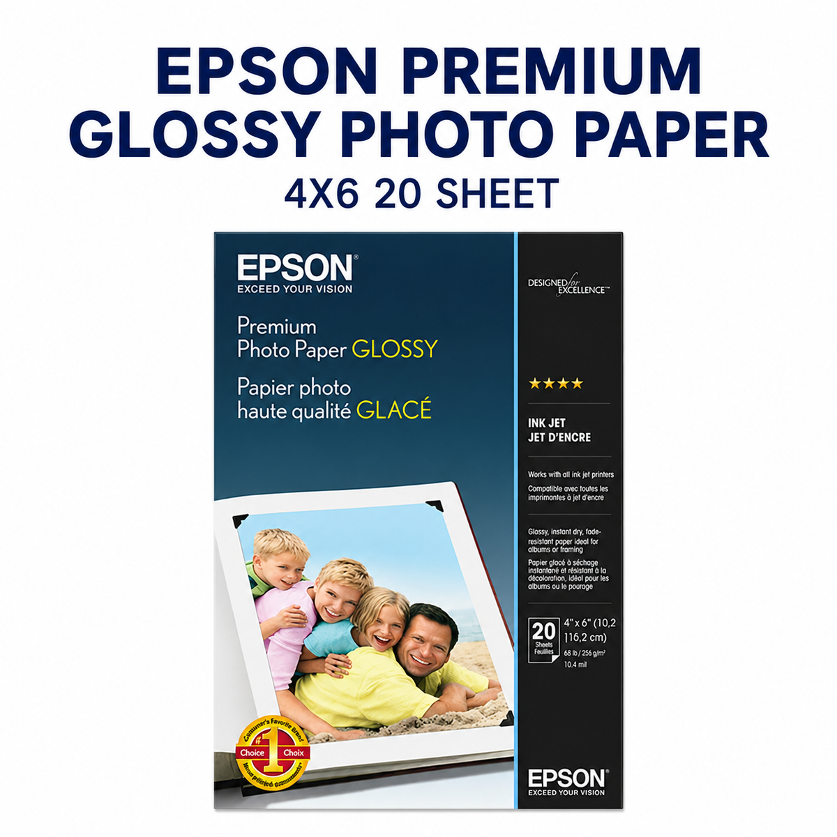 EPSON PREMIUM GLOSSY PHOTO PAPER 4X6 20 SHEET