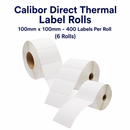 Calibor Direct Thermal Label Rolls 100mmx100mm - 400 labels per roll (6 rolls)