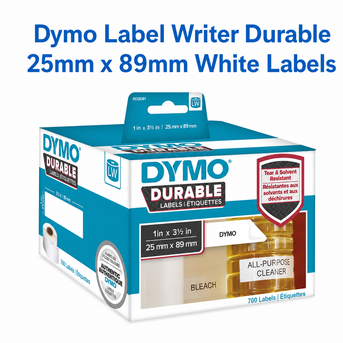 Dymo Label Writer Durable 25mm x 89mm White Labels