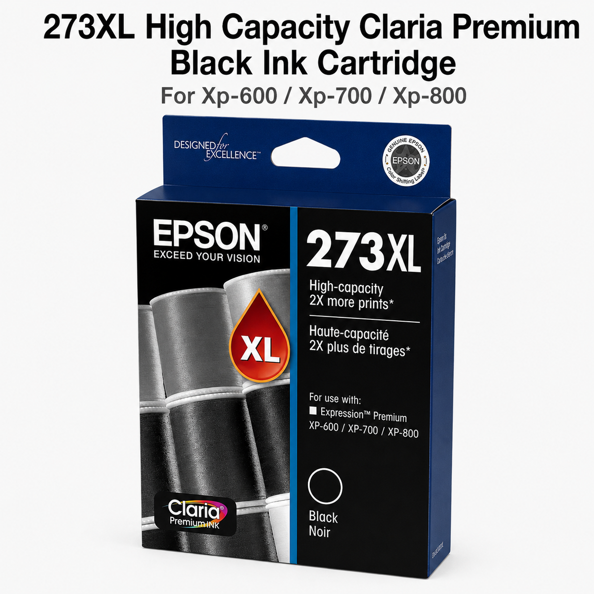 273XL HIGH CAPACITY CLARIA PREMIUM BLACK INK CARTRIDGE XP-600