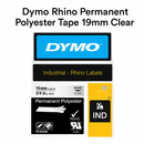 Dymo Rhino Permanent Polyester Tape 19mm Clear