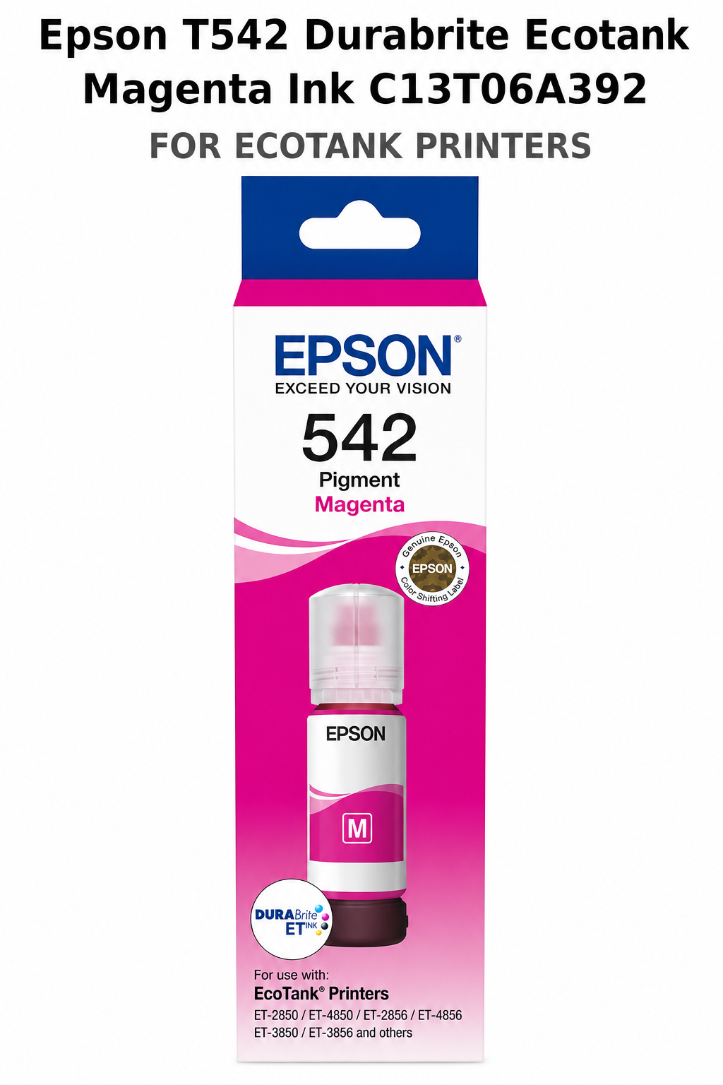 EPSON T542 Durabrite EcoTank Magenta Ink C13T06A392