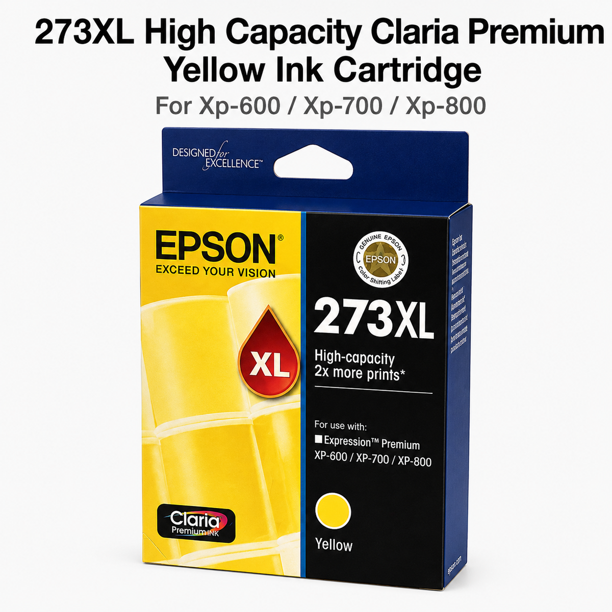 273XL HIGH CAPACITY CLARIA PREMIUM YELLOW INK CARTRIDGE FOR XP-600
