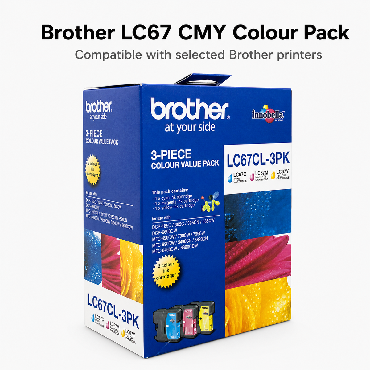 Brother LC-67 CMY Colour Ink Cartridge 3-Pack