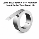Dymo 31000 12mm x 4.8M Aluminum Non-Adhesive Tape (Box of 10)