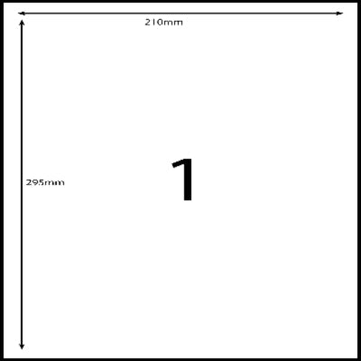 A4 Laser Labels 1 Per Page (100 Sheets)