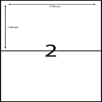 A4 Laser Labels 2 Per Page (100 Sheets)