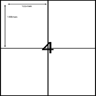 A4 Laser Labels 4 Per Page (100 Sheets)
