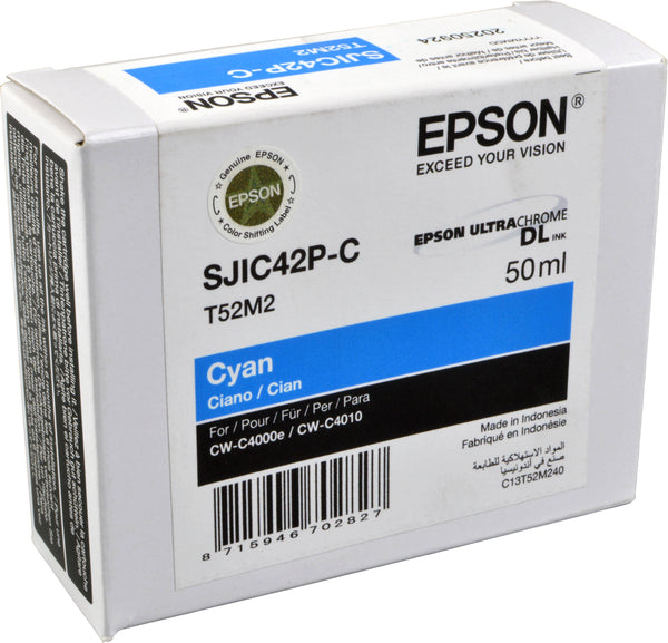 Epson Original Cyan Ink Cartridge C4010 50ml C13T52M240