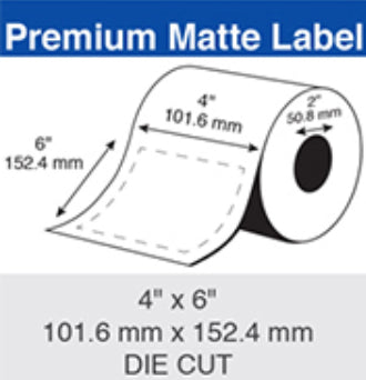 Epson Compatible Inkjet Label Roll 101.6mm x 152.4mm x 50mm core TM Paper Matte