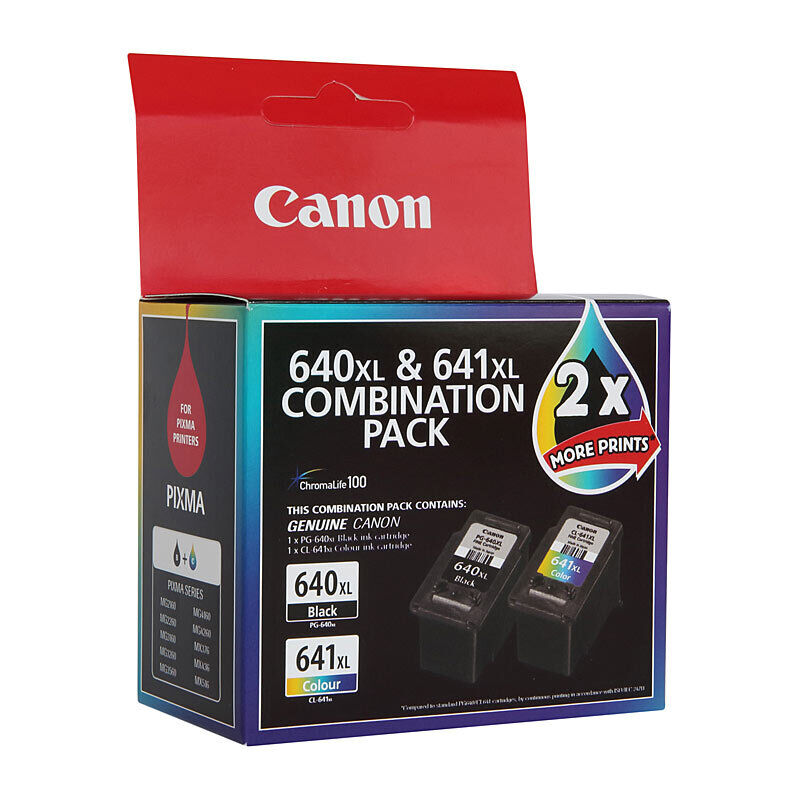 Canon PG640XL CL641XL Genuine High Yield Ink Cartridge Twin Pack