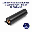 Calibor Wax/ Resin Ribbon 110mmx70M - Black (5 ribbons)