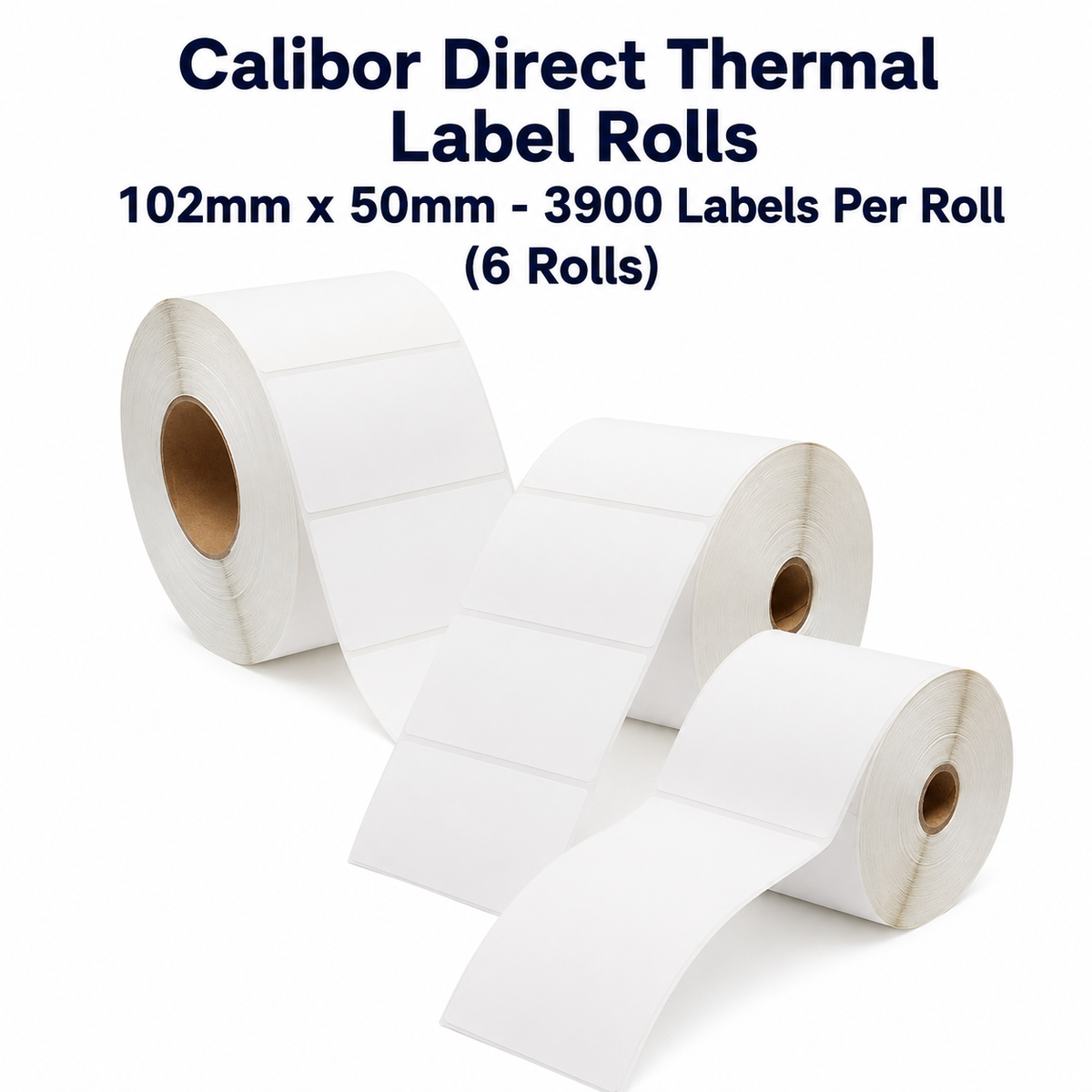 Calibor Direct Thermal Label Rolls 102mmx50mm - 3900 labels per roll (6 rolls)