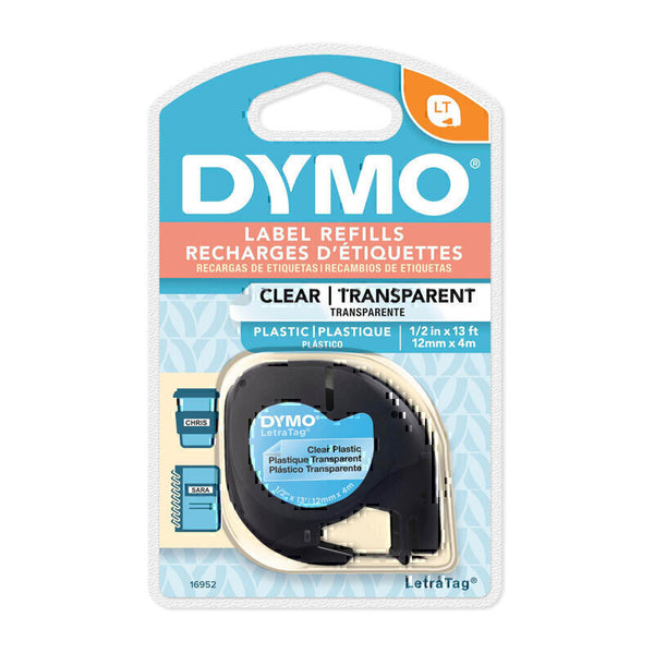 Dymo LetraTag Plastic Tape 12mm x 4m Clear