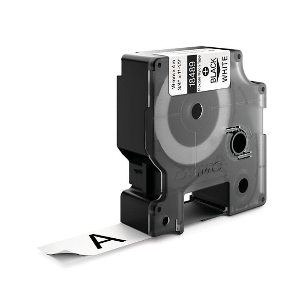 Label tape with black text on white background