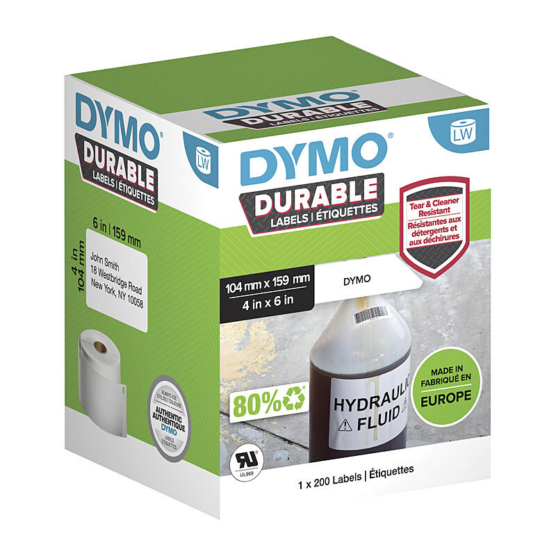 DYMO 1933086 / 2112287 Durable Labels (104 × 159mm)
