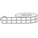 28mm x 10mm - White Thermal Transfer Labels, Permanent Adhesive, 20k LPR, 76mm core, Compatible product