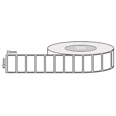 40mm x 23mm - White Thermal Transfer Labels, Permanent Adhesive, 76mm core, (3000 LPR) Compatible Product