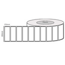 63mm x 23mm - White Thermal Transfer Perforated Labels, Permanent Adhesive, 76mm core, 4000LPR