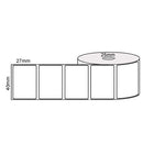 40mm x 27mm - White Direct Thermal Removable Labels, 25mm core,