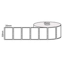 50mm x 25mm - White Direct Thermal Perforated Labels, Permanent Adhesive, 25mm Core, (2000/roll)