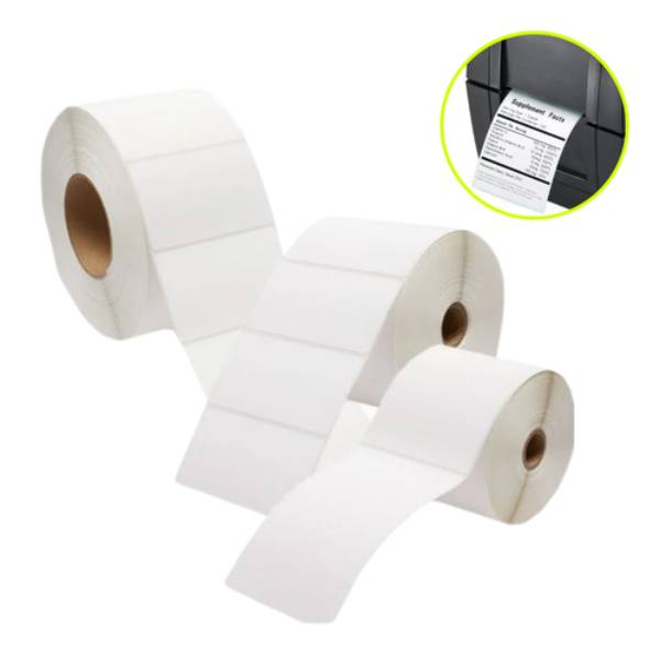 40mm x 30mm - White Direct Thermal Barcode Labels, 2000 LPR, Permanent Adhesive, 25mm Core