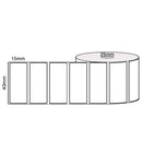 40mm x 15mm - White Direct Thermal Labels, Permanent Adhesive, 25mm core, (1000/roll)