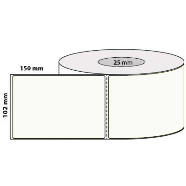 102mm x 150mm x 25mm core White Thermal Transfer  1AC Permanent Adhesive Compatible Product LNOZL14987