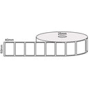 60mm x 40mm - White Gloss Thermal Transfer Labels, Permanent Adhesive, 25mm core, (1500/roll)