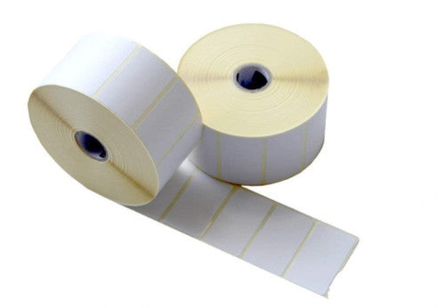 60mm x 40mm - White Gloss Thermal Transfer Labels, Permanent Adhesive, 25mm core, (1500/roll)