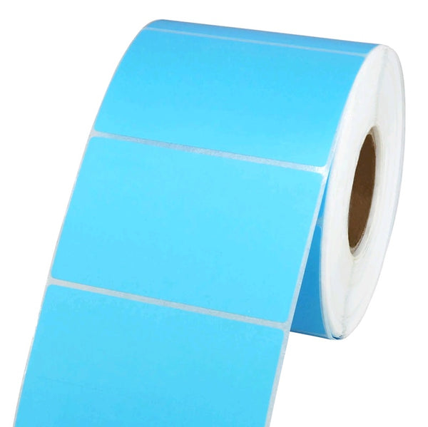 DIRECT THERMAL PERM 100X150 400LPR 25MM PERFORATED BLUE 1AC