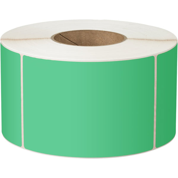 DIRECT THERMAL LABEL PERMANENT 100X150 400LPR 25MM PERFORATED GREEN 1AC