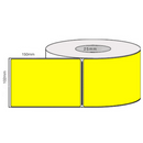 102mm x 150mm Yellow Direct Thermal Permanent Adhesive Roll 25mm core 400 LPR LNOZL32220