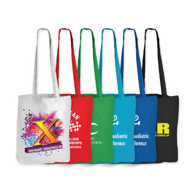 Coloured Cotton Long Handle Tote Bag LL510